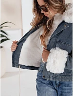Zimní džínová bunda s kožešinou modrá FashionStreet TY5160
