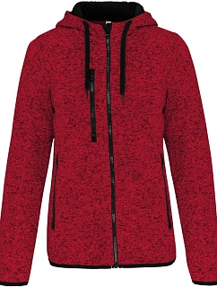 PA Dámská pletená fleecová bunda s kapucí 20.P red melange model 22423445 - Kariban ProAct