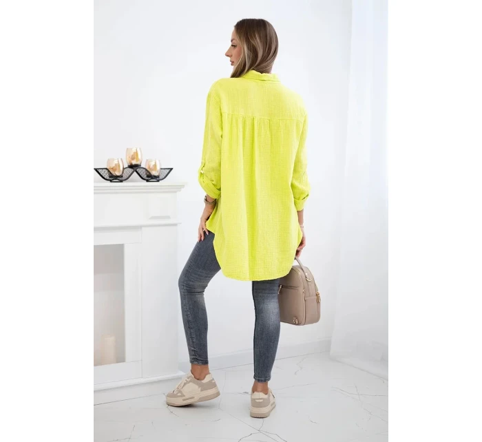 Bavlněná mušelínová košile kiwi