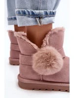 Zamszowe Śniegowce Damskie Z Wycięciami Różowe Eraclio Zamszowe Śniegowce Damskie Z Wycięciami Różowe Eraclio