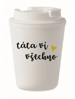 TÁTA VÍ VŠECHNO - bílý termohrnek 300 ml
