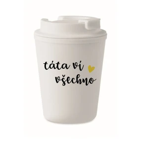 TÁTA VÍ VŠECHNO - bílý termohrnek 300 ml