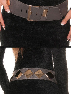 trendy belt with metallic look