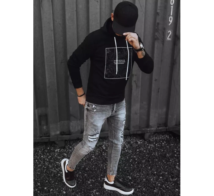 Pánská černá mikina model 21966823 - Dstreet Pánská černá mikina model 21966823 - Dstreet