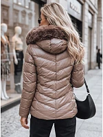 Dámska prešívaná zimná bunda s kapucňou MIRIAL tmavo béžová FashionStreet TY3771 Dámska prešívaná zimná bunda s kapucňou MIRIAL tmavo béžová FashionStreet TY3771