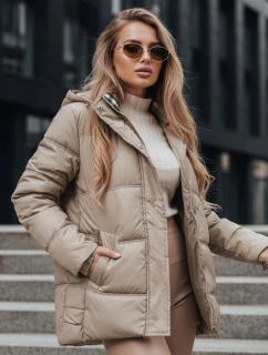 Dámska prešívaná bunda HIMES béžová FashionStreet TY4243