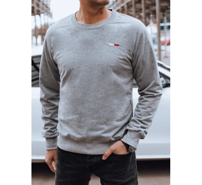 Pánská šedá mikina bez kapuce Dstreet model 21976940 - FashionStreet Pánská šedá mikina bez kapuce Dstreet model 21976940 - FashionStreet