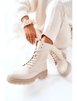 Wysokie Botki Workery Beżowe Rozelle Wysokie Botki Workery Beżowe Rozelle