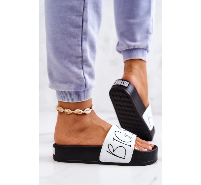 Dámské gumové pantofle Big Star model 21576902 Černobílé - Big Star Shoes Dámské gumové pantofle Big Star model 21576902 Černobílé - Big Star Shoes