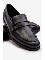 Męskie Skórzane Półbuty Loafersy Zazoo 1570/1 Czarne