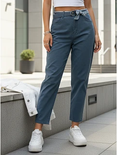 Dámske džínsy s vysokým pásom mom fit modré FashionStreet UY2933