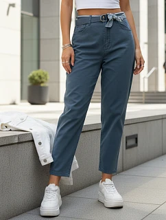 Dámske džínsy s vysokým pásom mom fit modré FashionStreet UY2933