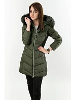 DŁUGA PIKOWANA KURTKA DAMSKA ZIMOWA KHAKI model 21241976 - Libland