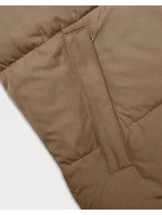 Tmavě krátká dámská vesta s kapucí model 18983670 - J.STYLE Tmavě krátká dámská vesta s kapucí model 18983670 - J.STYLE