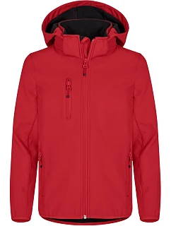 Classic Softshell Jkt Jr Dětská 3vrstvá softshellová bunda s kapucí model 22471108 red - Clique