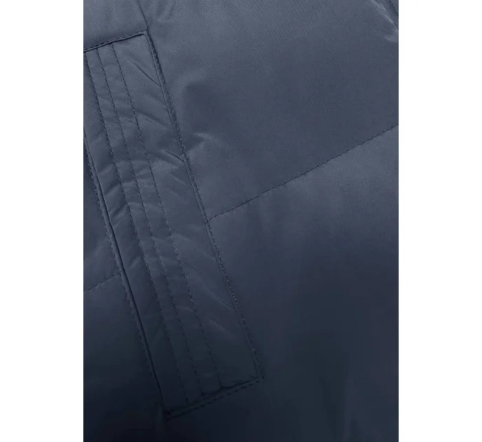 Tmavomodrá hrubšia dámska vesta (23-008)