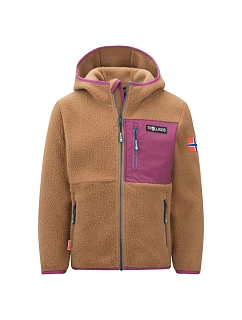 Dětská bunda Fleecová bunda s kapucí bez hnědá model 22055324 - Trollkids