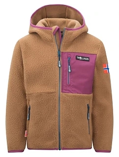 Dětská bunda Fleecová bunda s kapucí bez hnědá model 22055324 - Trollkids