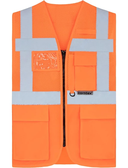 Korntex KXEXQ – Athens Hi-Vis multifunkčná vesta 76.XEXQ, vysoká viditeľnosť, oranžová