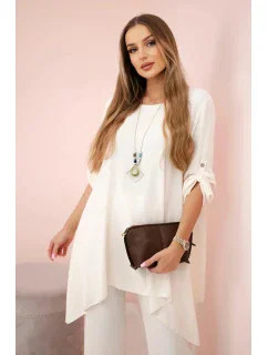 Sada halenky + kalhot s přívěskem světle béžová