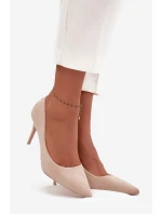 Dámské lodičky z eko semiše béžové model 21711417 - Boto