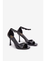 Lakované sandály na vysokém podpatku černé Revella Lakované sandály na vysokém podpatku černé Revella