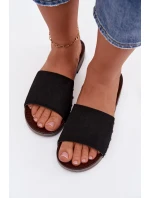 Dámské pantofle s nýty na nízkém podpatku Černé Amelvessa Dámské pantofle s nýty na nízkém podpatku Černé Amelvessa