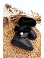 Černé Bessie Zateplené Sněhule S Kožešinou Černé Bessie Zateplené Sněhule S Kožešinou