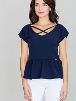 Dámska blúzka K396 114306 tm.modrá - Lenitif