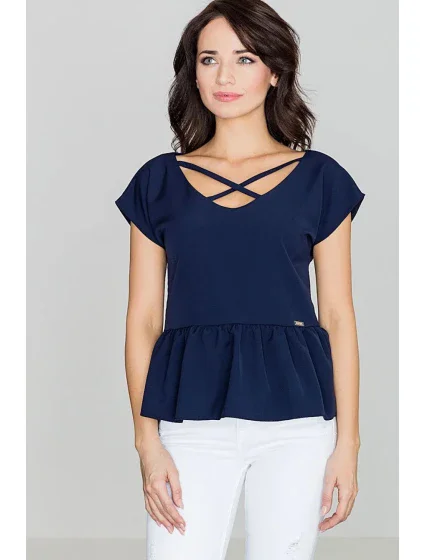 Dámska blúzka K396 114306 tm.modrá - Lenitif