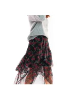 Dámská sukně model 18439327 černá s květy - awama