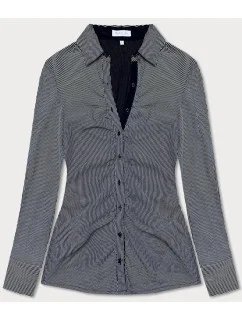Tmavě modrá dámská pruhovaná košile model 18485797 - Forget me not FASHION