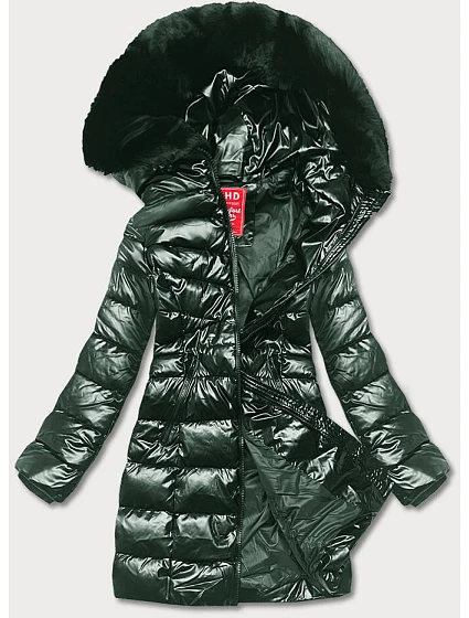 Dámska zimná bunda slim fit tmavozelená (2M-032) Dámska zimná bunda slim fit tmavozelená (2M-032)