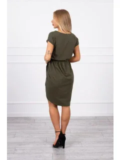 Šaty s obálkovým spodným dielom vo farbe khaki