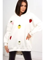 Zateplená mikina s model 19049176 motivem ecru - K-Fashion