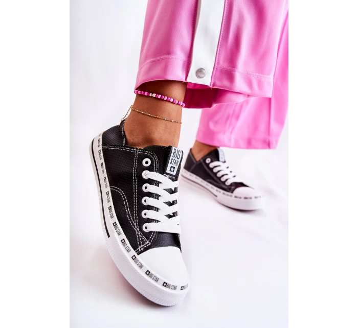 Damskie Trampki Big Star Ażurowe Czarne FF274023