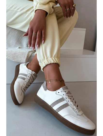 Zazoo N1068 Kožené Nízké Dámské Tenisky Béžové Zazoo N1068 Kožené Nízké Dámské Tenisky Béžové