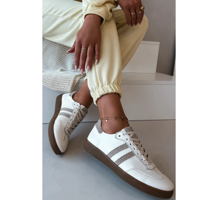 Zazoo N1068 Kožené Nízké Dámské Tenisky Béžové Zazoo N1068 Kožené Nízké Dámské Tenisky Béžové