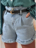 Dámské džínové šortky s páskem SHORT modré model 21987505 - Dstreet