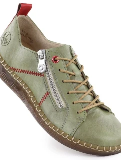 Dámske pohodlné zelené poltopánky Rieker N2401-54