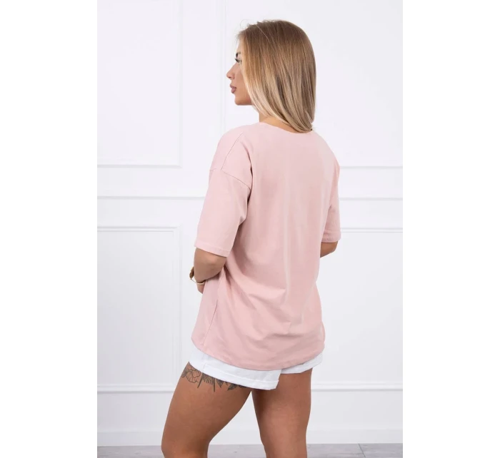 Halenka s potiskem Magic dark powder pink Halenka s potiskem Magic dark powder pink