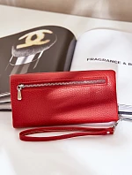 Duży Portfel Damski Z Tłoczeniem Eko Skóra Czerwony Martiel