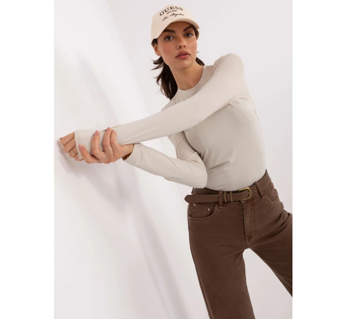 Bluzka model 21789093 jasny beżowy - FPrice Bluzka model 21789093 jasny beżowy - FPrice