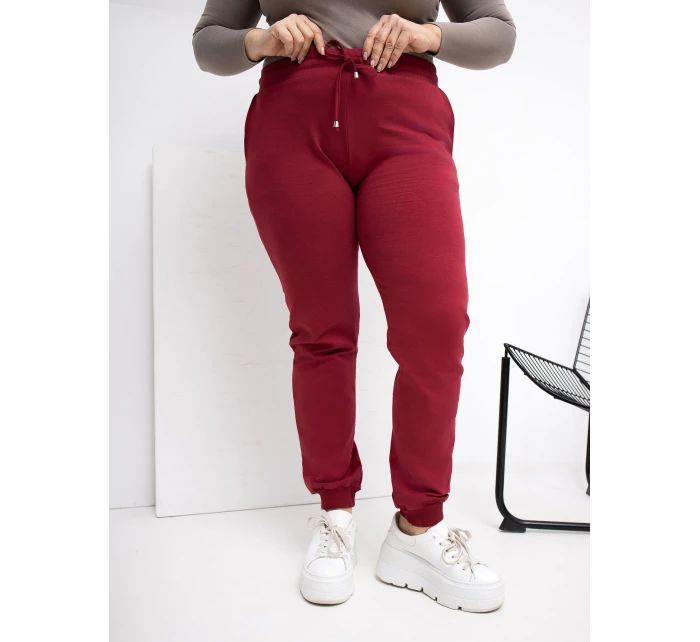 RV DR 6301.88 teplákové nohavice bordové