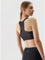 Dámska športová podprsenka s nízkou oporou z recyklovaných materiálov 4F - čierna Dámska športová podprsenka s nízkou oporou z recyklovaných materiálov 4F - čierna