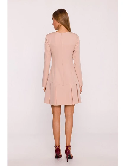 Šaty s záhyby béžové - MOE model 22130448