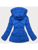 Dámska prešívaná bunda v chrpovej farbe s opaskom na prechodné obdobie (23060-3) Dámska prešívaná bunda v chrpovej farbe s opaskom na prechodné obdobie (23060-3)