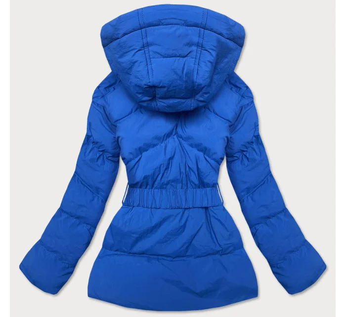 Dámska prešívaná bunda v chrpovej farbe s opaskom na prechodné obdobie (23060-3) Dámska prešívaná bunda v chrpovej farbe s opaskom na prechodné obdobie (23060-3)