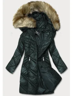 Tmavozelená prešívaná dámska bunda (H-97-2)
