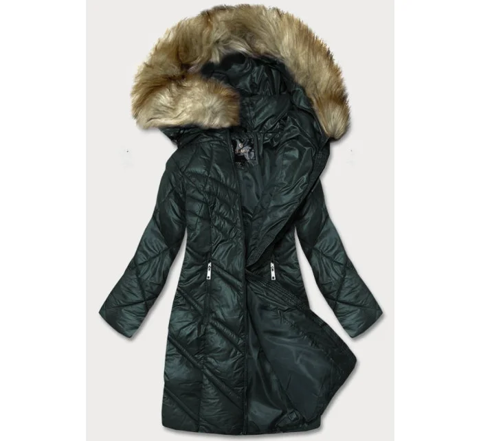 Tmavozelená prešívaná dámska bunda (H-97-2)